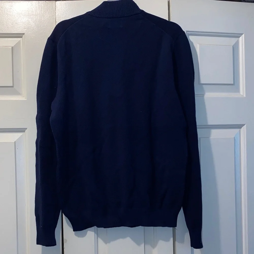 Club Room Men's Navy Zip-Up Sweater - Picture 2 of 4